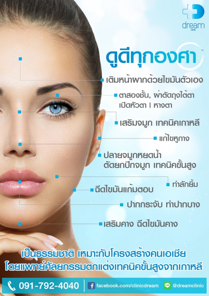 dream clinic facial เสริมจมูก ศัลยกรรมตาสองชั้น ฉีดไขมัน microfat